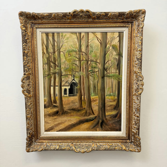 Timeless Landscape Oil Painting "Wooded Trees" Handcrafted Art Holland Art Shop