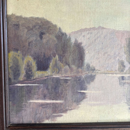 Detailed Landscape Oil Painting "River Valley" Refined French  Artwork Holland Art Shop