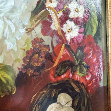Rustic Floral Still Life Oil Painting "Gilded Frame" Detailed Small Art Holland Art Shop