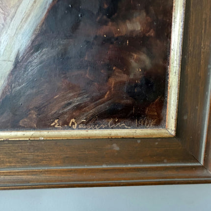 Rustic Portrait Oil Painting "Elderly Woman" Traditional Small Artwork Holland Art Shop