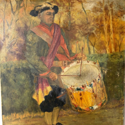 Rustic Portrait Oil Painting "Drummer Boy" Traditional Art Holland Art Shop