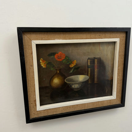 Original Floral Still Life Oil Painting "Brass Vase" Refined Art Holland Art Shop