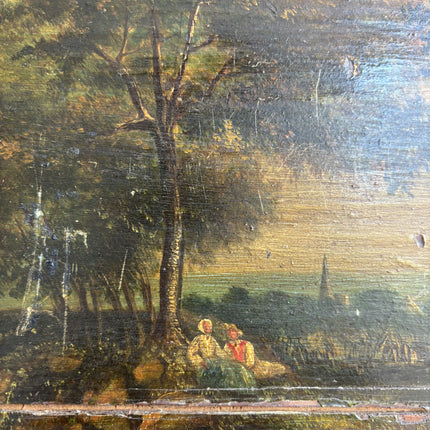 Traditional Landscape Oil Painting "Rowboat Couple" Handcrafted Art Holland Art Shop