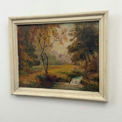 Detailed Landscape Oil Painting "Autumn Tree" Traditional Small Art Holland Art Shop