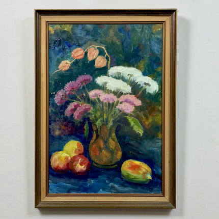 Timeless Floral Still Life Oil Painting "Vase Flowers" Rustic Large Art Holland Art Shop