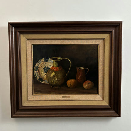 Elegant Still Life Oil Painting "Brass Pitcher" Handcrafted Large Art Holland Art Shop