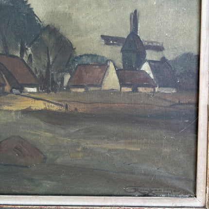 1941 Landscape Oil Painting "Painted Village" Artwork Holland Art Shop