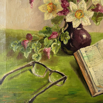 Classic Still Life Oil Painting "Open Book" Original Artwork Holland Art Shop