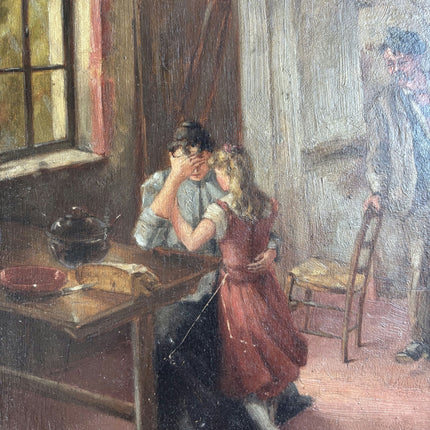19th Century Antique Figurative Oil Painting "Weeping Woman" Art Holland Art Shop