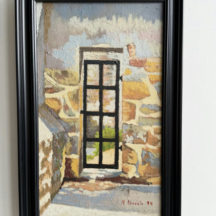 Traditional Cityscape Oil Painting "Black Window" Original Art Holland Art Shop