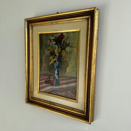 Expressive Floral Still Life Oil Painting "Flower Vase" Elegant Small Artwork Holland Art Shop