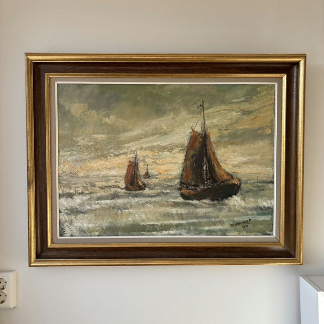 Detailed Seascape Oil Painting "Sailing Boat" Traditional Large Art Holland Art Shop