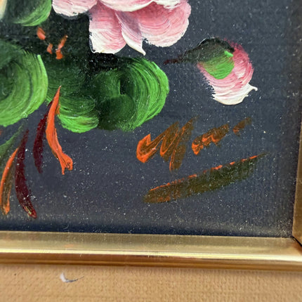 Original Flowery Still Life Oil Painting "Pink Bouquet" Detailed Small Art Holland Art Shop