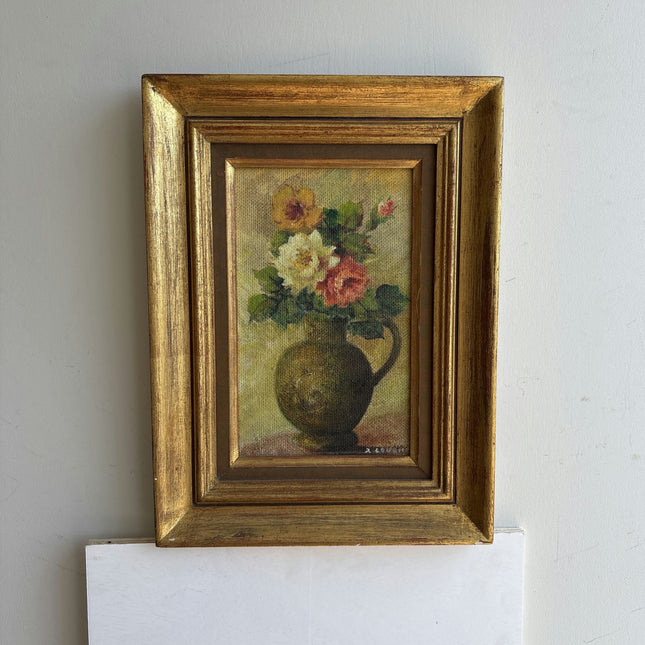 Elegant Floral Still Life Oil Painting "Flower Vase" Traditional Small Artwork Holland Art Shop