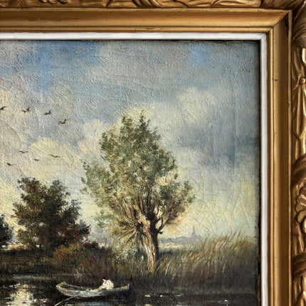 Authentic Landscape Oil Painting "Gilded Frame" Refined Artwork Holland Art Shop