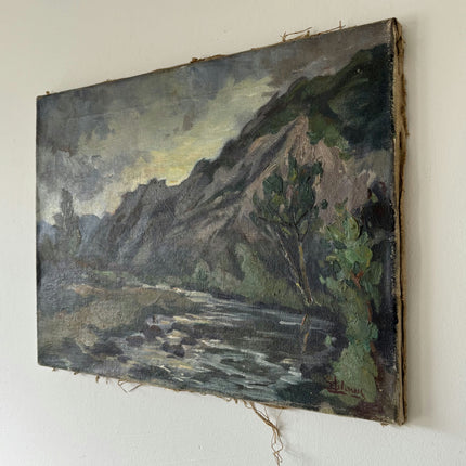 Traditional Landscape Oil Painting "River Stream" Classic Small Artwork Holland Art Shop