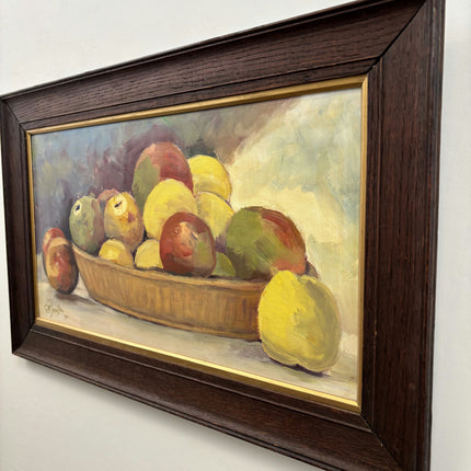 Vintage Still Life Oil Painting "Bowl Apples" Authentic Artwork Holland Art Shop