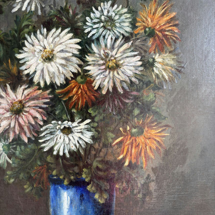 Handcrafted Floral Still Life Oil Painting "Blue Vase" Refined Large Artwork Holland Art Shop
