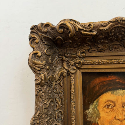 Original Portrait Oil Painting "Wood Grain" Classic Small Artwork Holland Art Shop