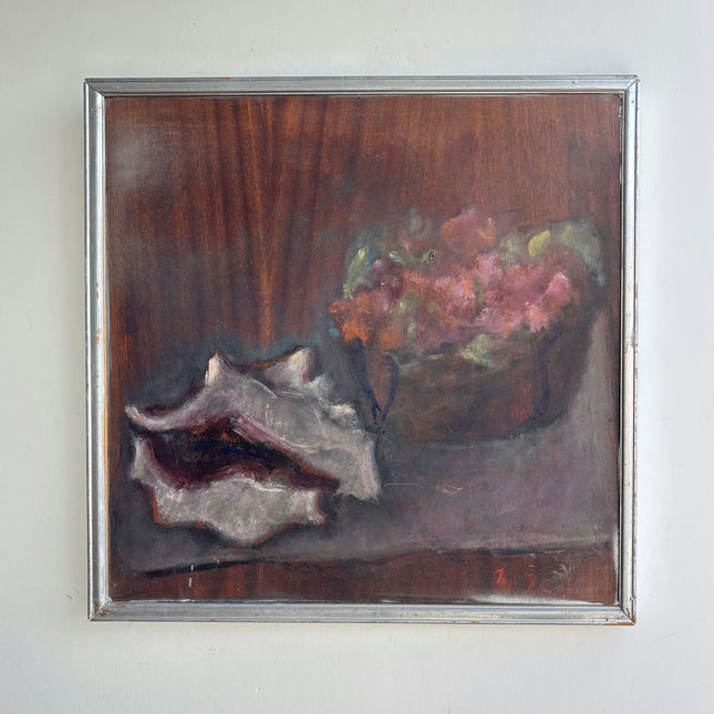 Handcrafted Flowery Still Life Oil Painting "Sea Shell" Original Art Holland Art Shop