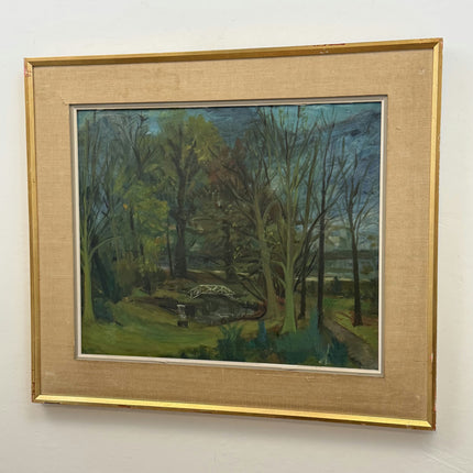 Elegant Landscape Oil Painting "Park Trees" Rustic Large Art Holland Art Shop