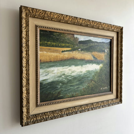 Refined Landscape Oil Painting "Gold Frame" Handcrafted Art Holland Art Shop