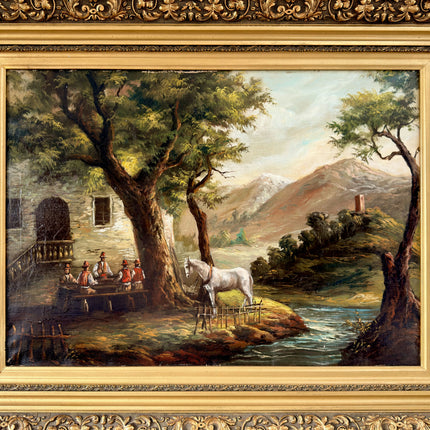 Intriguing Oil Painting Animals "White Horse" Striking Large Art Holland Art Shop