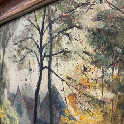 Elegant Landscape Oil Painting "Yellow Tree" Original Art Holland Art Shop
