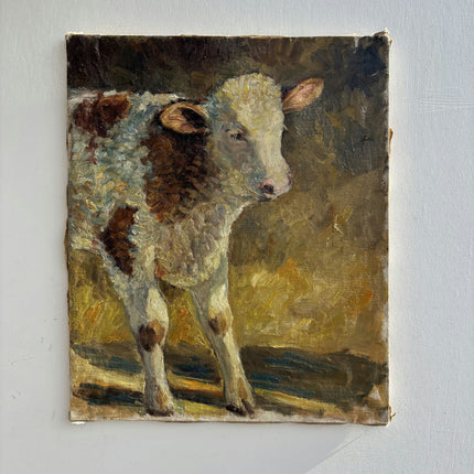 Timeless Animals Oil Painting "Spotted Calf" Rustic Artwork Holland Art Shop