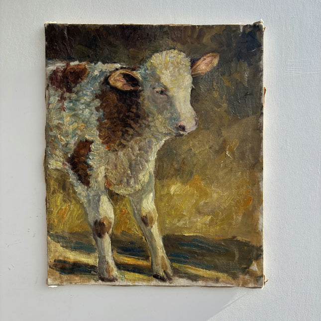Timeless Animals Oil Painting "Spotted Calf" Rustic Artwork Holland Art Shop