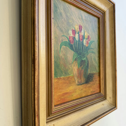 Original Floral Still Life Oil Painting "Tulip Vase" Refined Artwork Holland Art Shop