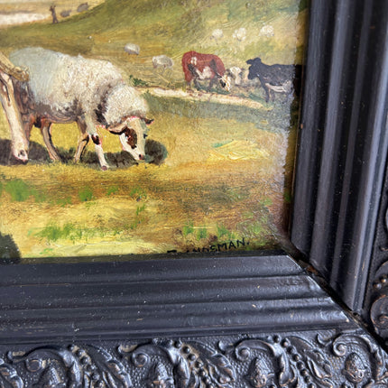 Timeless Farm Oil Painting "Grazing Cow" Elegant Artwork Holland Art Shop
