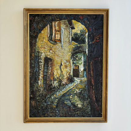 Original Cityscape Oil Painting "Stone Arch" Classic Large Artwork Holland Art Shop