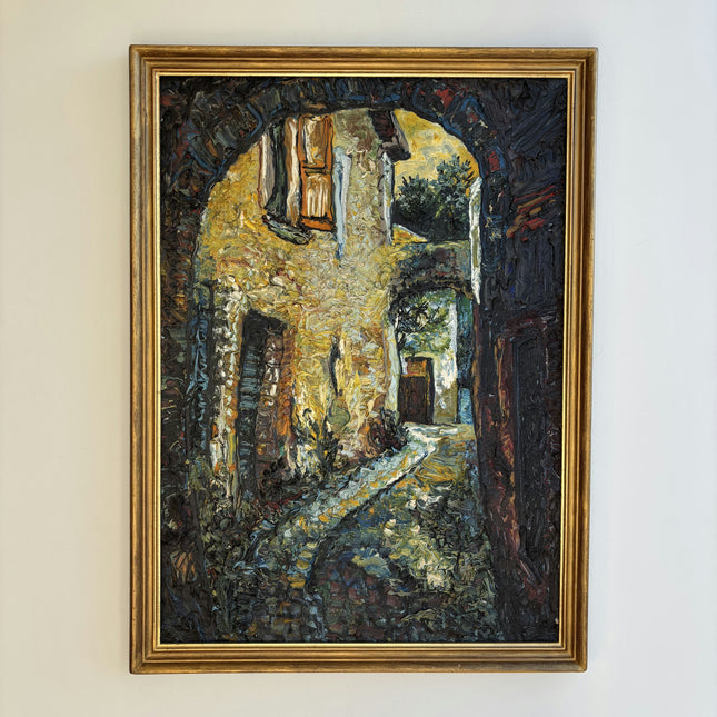 Original Cityscape Oil Painting "Stone Arch" Classic Large Artwork Holland Art Shop