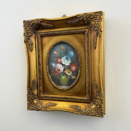 Elegant Floral Still Life Oil Painting "Flower Vase" Expressive Small Artwork Holland Art Shop