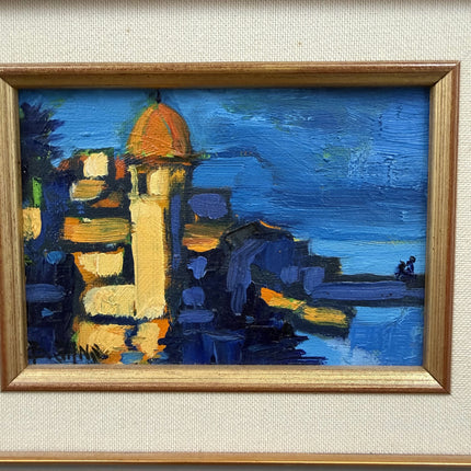 Detailed Cityscape Oil Painting "Paint Frame" Refined Small Artwork Holland Art Shop