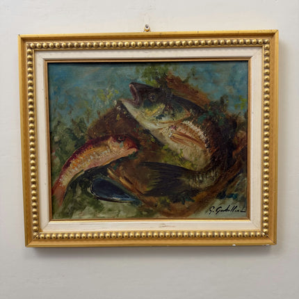 Classic Animals Oil Painting "Pile Of Fish" Vintage Artwork Holland Art Shop