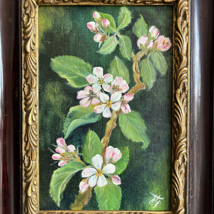 Original Floral Still Life Oil Painting "Flowering Branch" Expressive Small Art Holland Art Shop