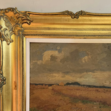 19th Century Antique Landscape Oil Painting "Gilded Frame" Large Art Holland Art Shop