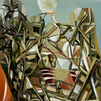 Authentic Abstract  Oil Painting "Striped Figure" Traditional Artwork Holland Art Shop