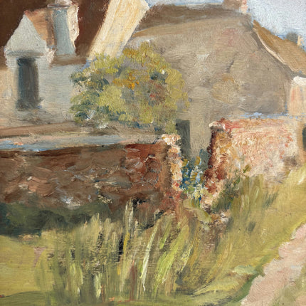 Classic Landscape Oil Painting "Row Houses" Handcrafted Small Artwork Holland Art Shop