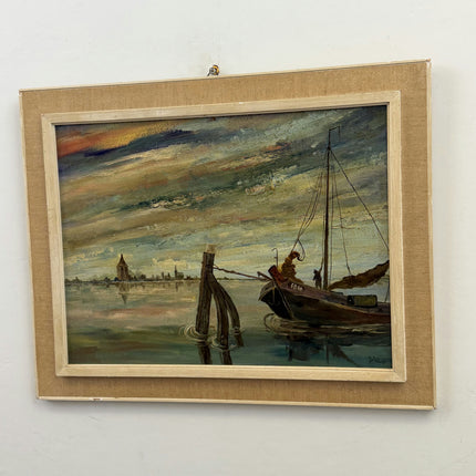 Original Scenery Oil Painting "Wooden Frame" Expressive Art Holland Art Shop