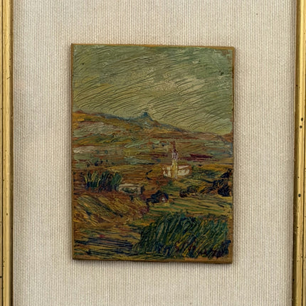 Handcrafted Landscape Oil Painting "Gold Frame" Expressive Small Artwork Holland Art Shop
