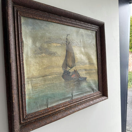 Vintage Seascape Oil Painting "Fishing Boat" Elegant Art Holland Art Shop