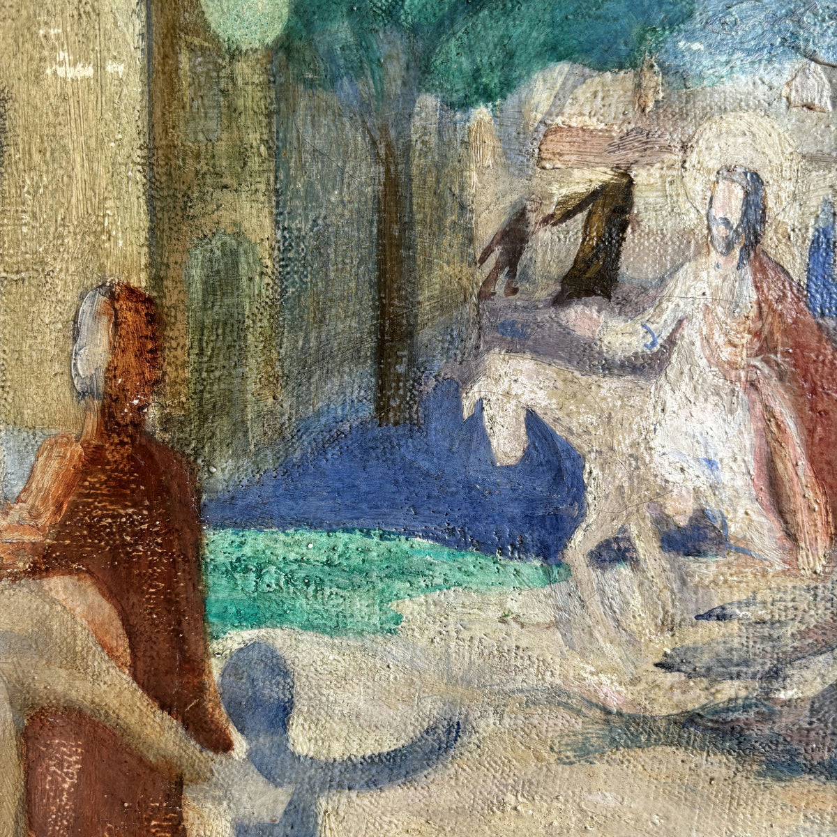 Rustic Religious  Oil Painting 