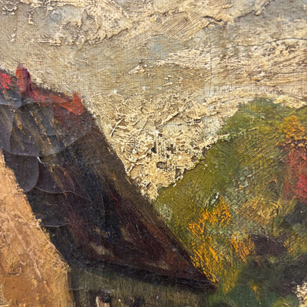 19th Century Antique Cityscape Oil Painting "Wooden Frame" Artwork Holland Art Shop