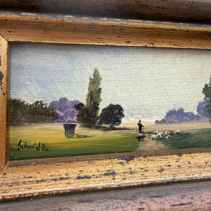 Handcrafted Landscape Oil Painting "Wooden Frame" Original Small Artwork Holland Art Shop