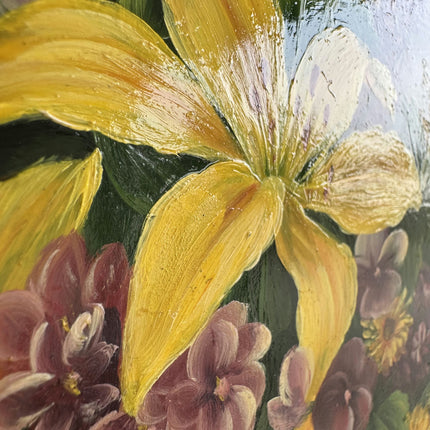 Traditional Floral Still Life Oil Painting "Yellow Lilies" Authentic Small Art Holland Art Shop