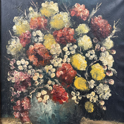 1894 Antique Floral Still Life Oil Painting "Flower Vase" Large Art Holland Art Shop