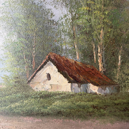 Traditional Landscape Oil Painting "Thatched Cottage" Authentic Large Art Holland Art Shop